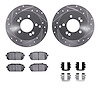 7312-21027 Drilled/Slotted Brake Rotor with 3000-Series Ceramic Brake Pads Kit & Hardware [Silver], 2007-2012 Kia/Hyundai/Genesi - image 1