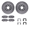 7312-21029 Drilled/Slotted Brake Rotor with 3000-Series Ceramic Brake Pads Kit & Hardware [Silver], 2009-2010 Kia/Hyundai/Genesi - image 1