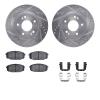 7312-21030 Drilled/Slotted Brake Rotor with 3000-Series Ceramic Brake Pads Kit & Hardware [Silver], 2010-2013 Kia/Hyundai/Genesi - image 1