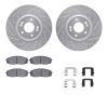 7312-21038 Drilled/Slotted Brake Rotor with 3000-Series Ceramic Brake Pads Kit & Hardware [Silver], 2015-2021 Kia/Hyundai/Genesi - image 1