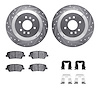 7312-21041 Drilled/Slotted Brake Rotor with 3000-Series Ceramic Brake Pads Kit & Hardware [Silver], 2009-2010 Kia/Hyundai/Genesi - image 1