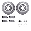 7312-21042 Drilled/Slotted Brake Rotor with 3000-Series Ceramic Brake Pads Kit & Hardware [Silver], 2015-2020 Kia/Hyundai/Genesi - image 1