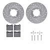 7312-22004 Drilled/Slotted Brake Rotor with 3000-Series Ceramic Brake Pads Kit & Hardware [Silver], 1974-1974 Opel, Position: Fr - image 1