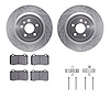 7312-26002 Drilled/Slotted Brake Rotor with 3000-Series Ceramic Brake Pads Kit & Hardware [Silver], 2012-2020 Tesla, Position: R - image 1