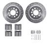 7312-27014 Drilled/Slotted Brake Rotor with 3000-Series Ceramic Brake Pads Kit & Hardware [Silver], 1967-1974 Volvo, Position: R - image 1