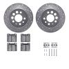 7312-27015 Drilled/Slotted Brake Rotor with 3000-Series Ceramic Brake Pads Kit & Hardware [Silver], 1975-1987 Volvo, Position: R - image 1