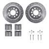 7312-27016 Drilled/Slotted Brake Rotor with 3000-Series Ceramic Brake Pads Kit & Hardware [Silver], 1969-1971 Volvo, Position: R - image 1