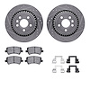 7312-27064 Drilled/Slotted Brake Rotor with 3000-Series Ceramic Brake Pads Kit & Hardware [Silver], 2016-2018 Volvo, Position: R - image 1