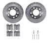 7312-31001 Drilled/Slotted Brake Rotor with 3000-Series Ceramic Brake Pads Kit & Hardware [Silver], 1969-1978 BMW, Position: Rea - image 1