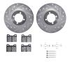 7312-31005 Drilled/Slotted Brake Rotor with 3000-Series Ceramic Brake Pads Kit & Hardware [Silver], 1969-1976 BMW, Position: Fro - image 1