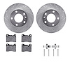 7312-31006 Drilled/Slotted Brake Rotor with 3000-Series Ceramic Brake Pads Kit & Hardware [Silver], 1976-1982 BMW, Position: Fro - image 1