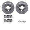 7312-31011 Drilled/Slotted Brake Rotor with 3000-Series Ceramic Brake Pads Kit & Hardware [Silver], 1977-1983 BMW, Position: Fro - image 1