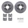 7312-31012 Drilled/Slotted Brake Rotor with 3000-Series Ceramic Brake Pads Kit & Hardware [Silver], 1977-1983 BMW, Position: Fro - image 1