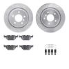 7312-31030 Drilled/Slotted Brake Rotor with 3000-Series Ceramic Brake Pads Kit & Hardware [Silver], 1995-2002 BMW, Position: Rea - image 1