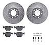 7312-31044 Drilled/Slotted Brake Rotor with 3000-Series Ceramic Brake Pads Kit & Hardware [Silver], 2000-2000 BMW, Position: Fro - image 1