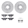 7312-31079 Drilled/Slotted Brake Rotor with 3000-Series Ceramic Brake Pads Kit & Hardware [Silver], 2006-2006 BMW, Position: Fro - image 1
