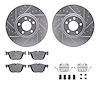 7312-31092 Drilled/Slotted Brake Rotor with 3000-Series Ceramic Brake Pads Kit & Hardware [Silver], 2007-2018 BMW, Position: Fro - image 1