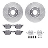 7312-31093 Drilled/Slotted Brake Rotor with 3000-Series Ceramic Brake Pads Kit & Hardware [Silver], 2007-2019 BMW, Position: Fro - image 1