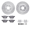 7312-31094 Drilled/Slotted Brake Rotor with 3000-Series Ceramic Brake Pads Kit & Hardware [Silver], 2016-2018 BMW, Position: Fro - image 1