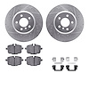 7312-31102 Drilled/Slotted Brake Rotor with 3000-Series Ceramic Brake Pads Kit & Hardware [Silver], 2011-2019 BMW, Position: Rea - image 1