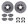 7312-31105 Drilled/Slotted Brake Rotor with 3000-Series Ceramic Brake Pads Kit & Hardware [Silver], 2011-2018 BMW, Position: Rea - image 1