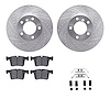 7312-31109 Drilled/Slotted Brake Rotor with 3000-Series Ceramic Brake Pads Kit & Hardware [Silver], 2012-2021 BMW, Position: Fro - image 1