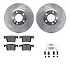 7312-31110 Drilled/Slotted Brake Rotor with 3000-Series Ceramic Brake Pads Kit & Hardware [Silver], 2012-2018 BMW, Position: Fro - image 1