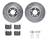 7312-31112 Drilled/Slotted Brake Rotor with 3000-Series Ceramic Brake Pads Kit & Hardware [Silver], 2012-2021 BMW, Position: Fro - image 1