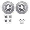 7312-31119 Drilled/Slotted Brake Rotor with 3000-Series Ceramic Brake Pads Kit & Hardware [Silver], 2013-2021 BMW, Position: Rea - image 1