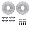 7312-40066 Drilled/Slotted Brake Rotor with 3000-Series Ceramic Brake Pads Kit & Hardware [Silver], 2000-2001 Mopar, Position: F - image 1