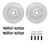 7312-40071 Drilled/Slotted Brake Rotor with 3000-Series Ceramic Brake Pads Kit & Hardware [Silver], 2003-2003 Mopar, Position: F - image 1