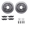 7312-40083 Drilled/Slotted Brake Rotor with 3000-Series Ceramic Brake Pads Kit & Hardware [Silver], 2002-2018 Mopar, Position: R - image 1