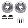 7312-40085 Drilled/Slotted Brake Rotor with 3000-Series Ceramic Brake Pads Kit & Hardware [Silver], 2003-2003 Mopar, Position: R - image 1