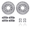 7312-40095 Drilled/Slotted Brake Rotor with 3000-Series Ceramic Brake Pads Kit & Hardware [Silver], 2013-2016 Mopar, Position: R - image 1
