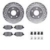 7312-40096 Drilled/Slotted Brake Rotor with 3000-Series Ceramic Brake Pads Kit & Hardware [Silver], 2012-2016 Mopar, Position: R - image 1