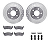 7312-42023 Drilled/Slotted Brake Rotor with 3000-Series Ceramic Brake Pads Kit & Hardware [Silver], 2003-2007 Mopar, Position: R - image 1