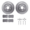 7312-42024 Drilled/Slotted Brake Rotor with 3000-Series Ceramic Brake Pads Kit & Hardware [Silver], 2006-2010 Mopar, Position: R - image 1