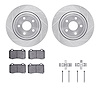 7312-42025 Drilled/Slotted Brake Rotor with 3000-Series Ceramic Brake Pads Kit & Hardware [Silver], Fits Select Mopar, Position: - image 1