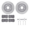 7312-42029 Drilled/Slotted Brake Rotor with 3000-Series Ceramic Brake Pads Kit & Hardware [Silver], 2006-2010 Mopar, Position: F - image 1