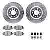 7312-42044 Drilled/Slotted Brake Rotor with 3000-Series Ceramic Brake Pads Kit & Hardware [Silver], Fits Select Mopar, Position: - image 1