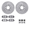 7312-42045 Drilled/Slotted Brake Rotor with 3000-Series Ceramic Brake Pads Kit & Hardware [Silver], Fits Select Mopar, Position: - image 1