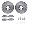 7312-42048 Drilled/Slotted Brake Rotor with 3000-Series Ceramic Brake Pads Kit & Hardware [Silver], Fits Select Mopar, Position: - image 1