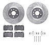 7312-45020 Drilled/Slotted Brake Rotor with 3000-Series Ceramic Brake Pads Kit & Hardware [Silver], 2009-2013 GM, Position: Fron - image 1