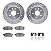 7312-45029 Drilled/Slotted Brake Rotor with 3000-Series Ceramic Brake Pads Kit & Hardware [Silver], 2011-2018 GM, Position: Rear - image 1