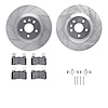 7312-45030 Drilled/Slotted Brake Rotor with 3000-Series Ceramic Brake Pads Kit & Hardware [Silver], 2010-2015 GM, Position: Fron - image 1