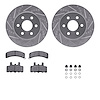 7312-46007 Drilled/Slotted Brake Rotor with 3000-Series Ceramic Brake Pads Kit & Hardware [Silver], 1998-1999 GM, Position: Fron - image 1