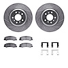 7312-46040 Drilled/Slotted Brake Rotor with 3000-Series Ceramic Brake Pads Kit & Hardware [Silver], 2006-2016 GM, Position: Fron - image 1