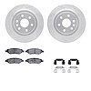 7312-46046 Drilled/Slotted Brake Rotor with 3000-Series Ceramic Brake Pads Kit & Hardware [Silver], 2010-2016 GM, Position: Rear - image 1