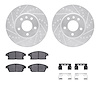 7312-46051 Drilled/Slotted Brake Rotor with 3000-Series Ceramic Brake Pads Kit & Hardware [Silver], 2013-2019 GM, Position: Fron - image 1