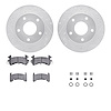 7312-47017 Drilled/Slotted Brake Rotor with 3000-Series Ceramic Brake Pads Kit & Hardware [Silver], 1982-1988 GM, Position: Rear - image 1